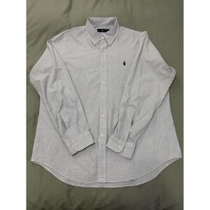 Ralph Lauren Button Down Shirt Checkered Dress Shirt Long Sleeve XL